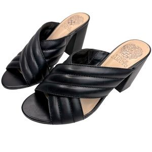 Vince Camuto Women's VO-Bemia Size 6 M Black Leather Sandals S